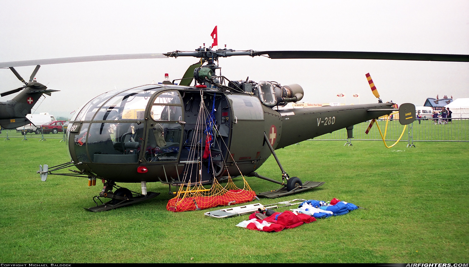 Switzerland - Air Force Aerospatiale SA-316B Alouette III V-280 at Middle Wallop (EGVP), UK