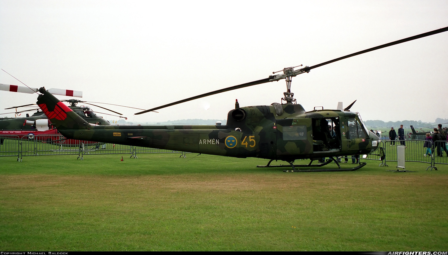 Sweden - Army Agusta-Bell Hkp 3C (AB-204B) 03305 at Middle Wallop (EGVP), UK