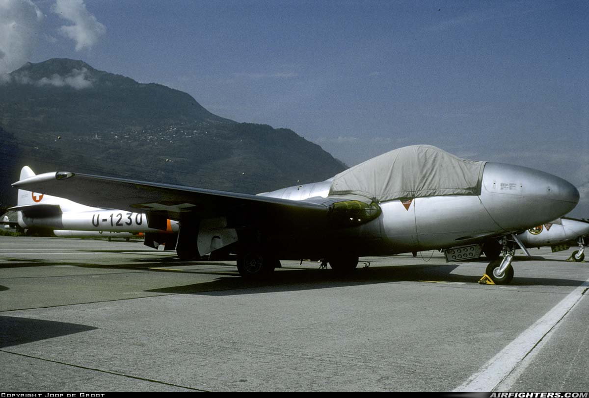 Switzerland - Air Force De Havilland DH-115 Vampire T.55 U-1230 at Sion (- Sitten) (SIR / LSGS / LSMS), Switzerland