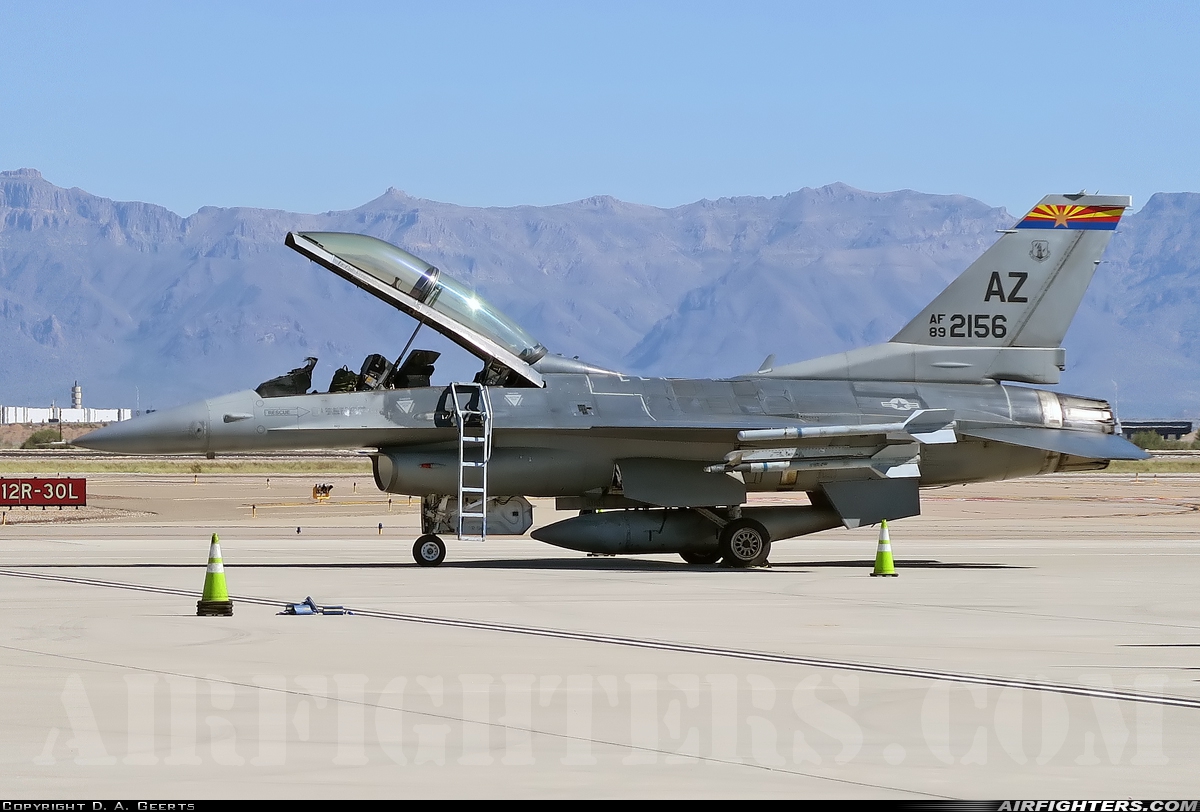 USA - Air Force General Dynamics F-16D Fighting Falcon 89-2156 at Phoenix (Chandler) - Williams Gateway (AFB) (CHD / IWA / KIWA), USA
