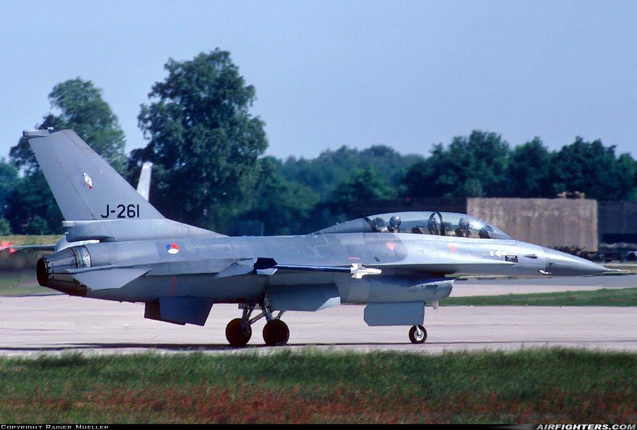 Netherlands - Air Force General Dynamics F-16B Fighting Falcon J-261 at Gutersloh (GUT / ETUO), Germany