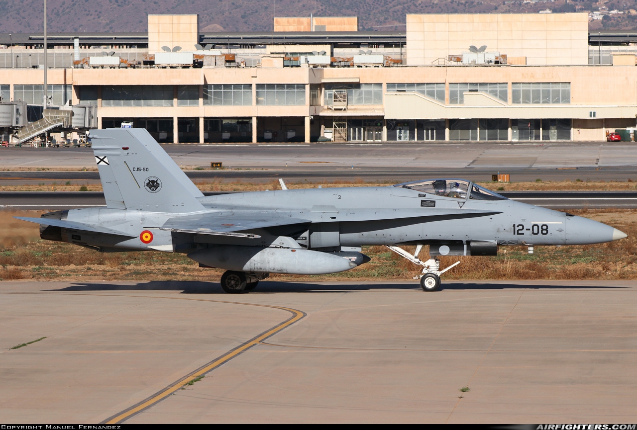 Spain - Air Force McDonnell Douglas C-15 Hornet (EF-18A+) C.15-50 at Malaga (AGP / LEMG), Spain
