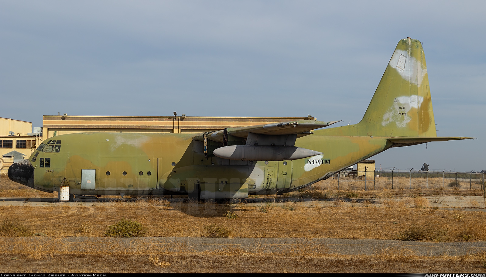 Private Lockheed C-130A Hercules (L-182) N479TM at Atwater (Merced) - Castle (AFB) (MER / KMER), USA