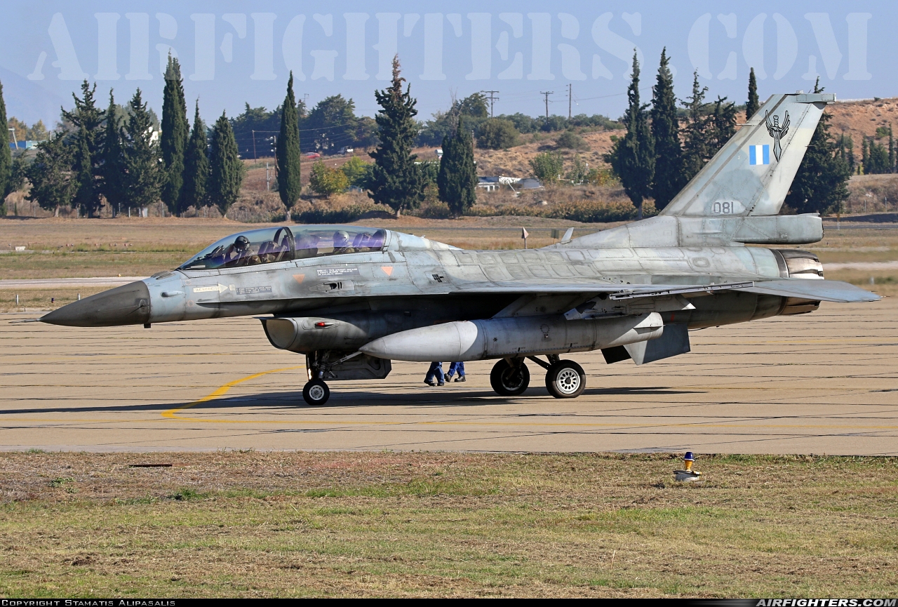 Greece - Air Force General Dynamics F-16D Fighting Falcon 081 at Tanagra (LGTG), Greece