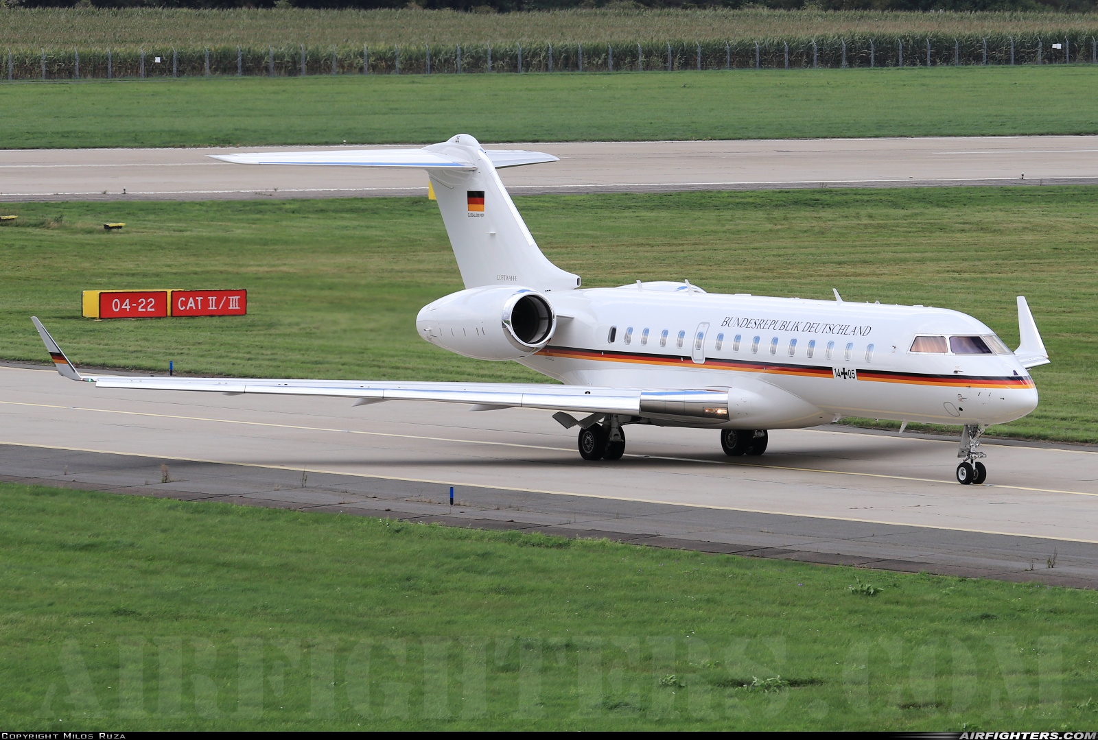 Germany - Air Force Bombardier BD-700-1A10 Global Express 14+05 at Ostrava - Mosnov (OSR / LKMT), Czech Republic