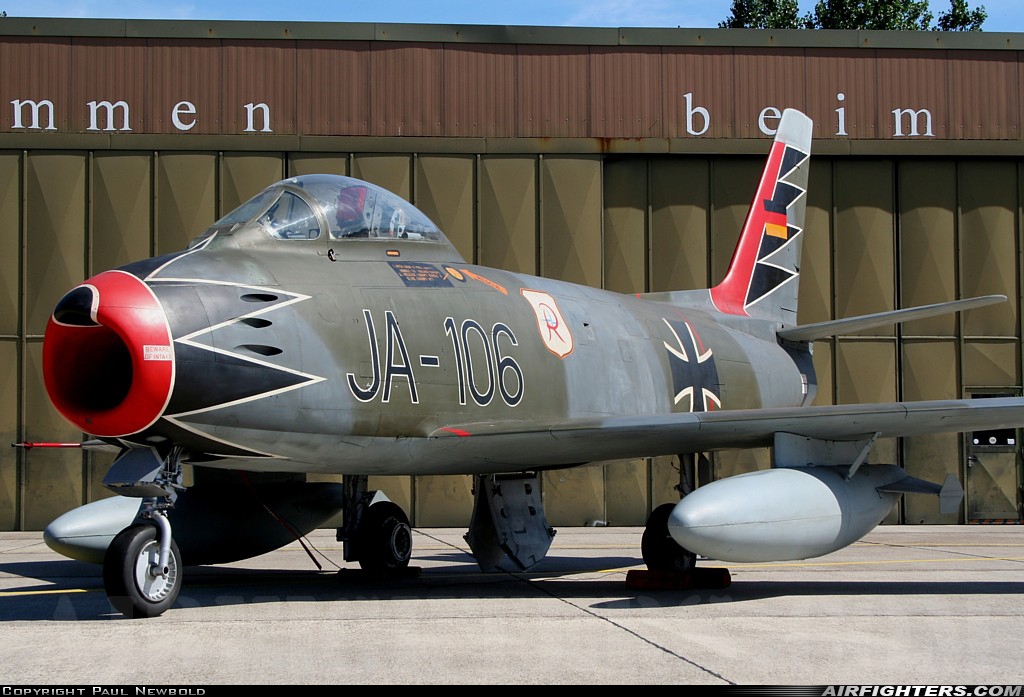 Germany - Air Force Canadair CL-13B Sabre Mk.6 01+06 at Wittmundhafen (Wittmund) (ETNT), Germany