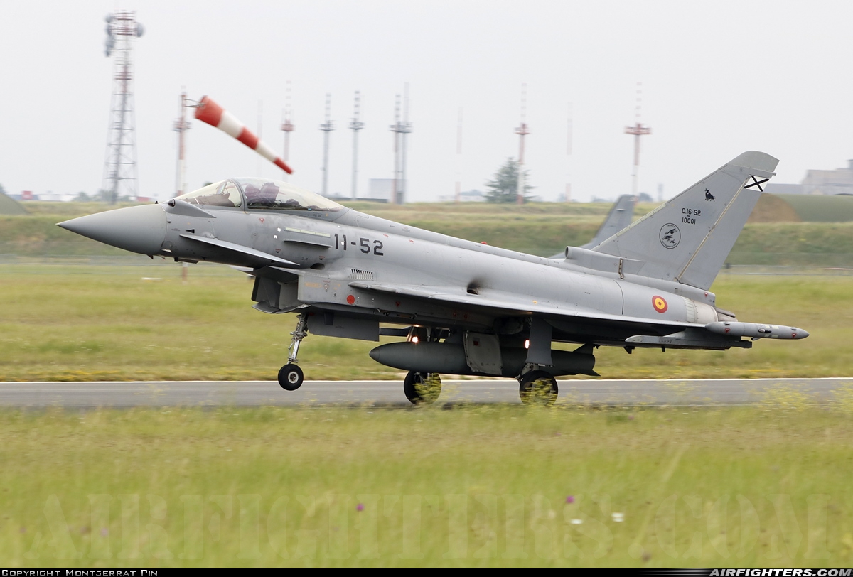Spain - Air Force Eurofighter C-16 Typhoon (EF-2000S) C.16-52-10001 at Cognac - Chateaubernard (CNG / LFBG), France