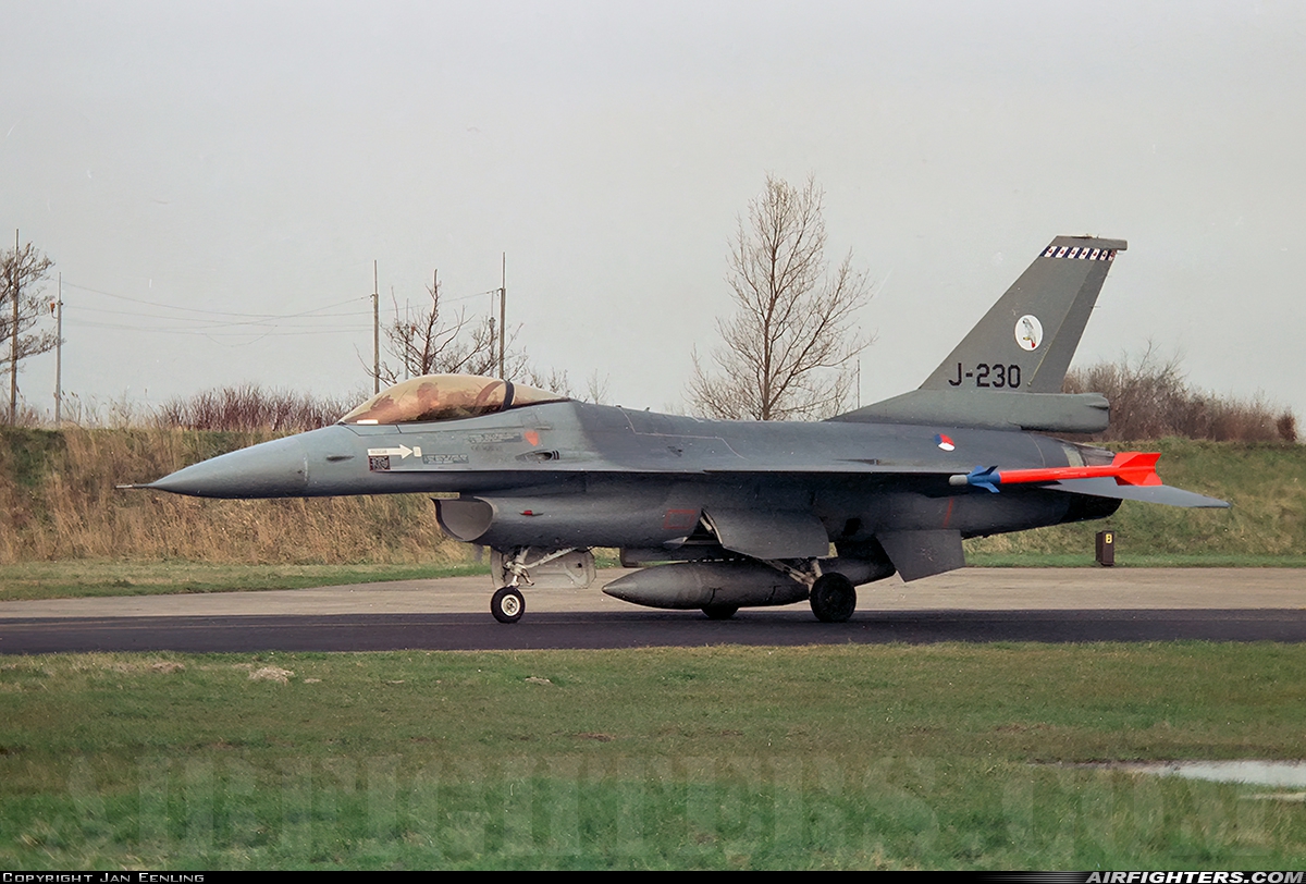 Netherlands - Air Force General Dynamics F-16A Fighting Falcon J-230 at Leeuwarden (LWR / EHLW), Netherlands