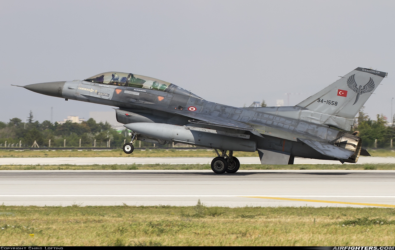 Türkiye - Air Force General Dynamics F-16D Fighting Falcon 94-1558 at Konya (KYA / LTAN), Türkiye