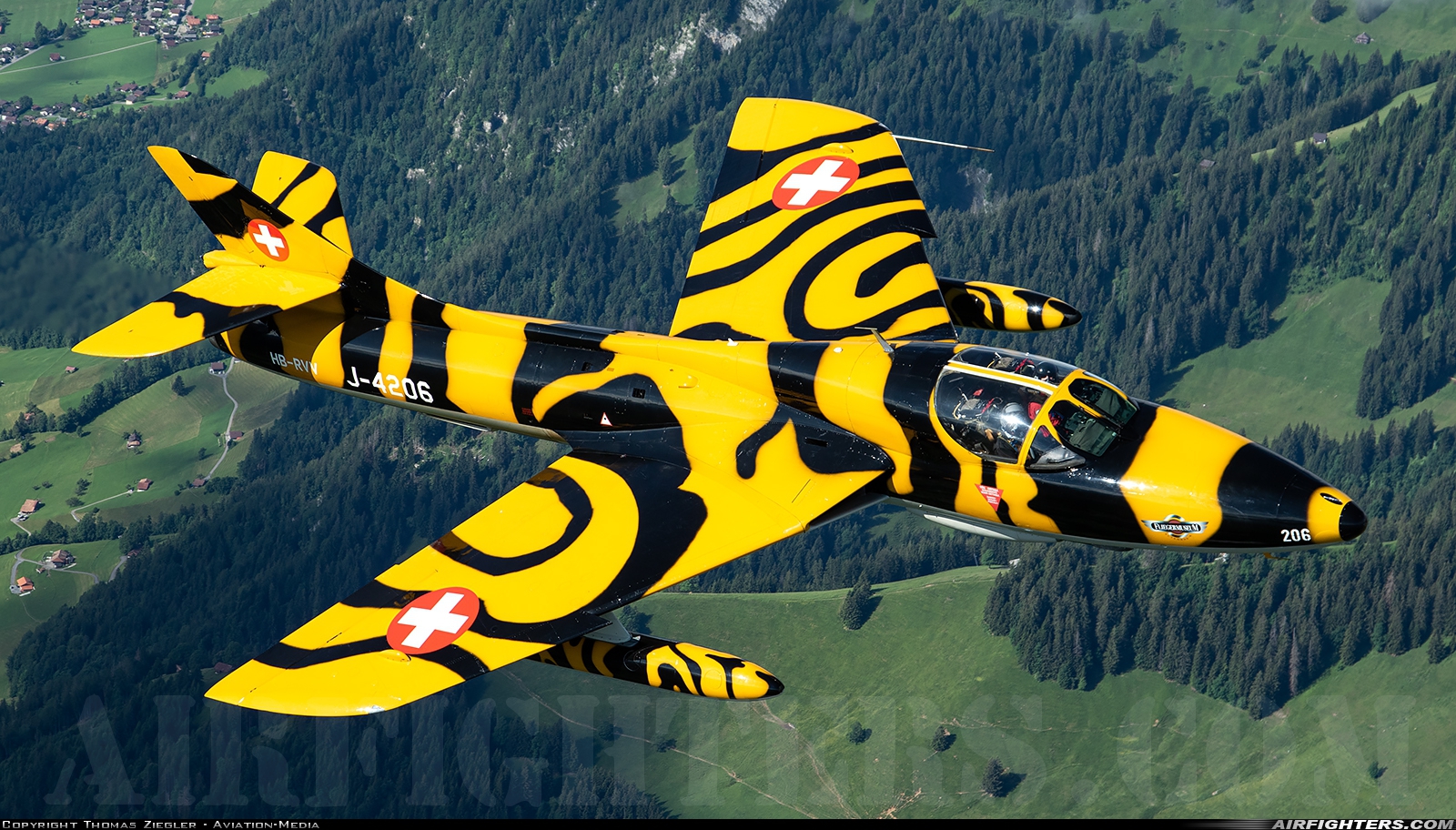 Private - Verein Hunter Flying Group Hawker Hunter T68 HB-RVV at In Flight, Switzerland