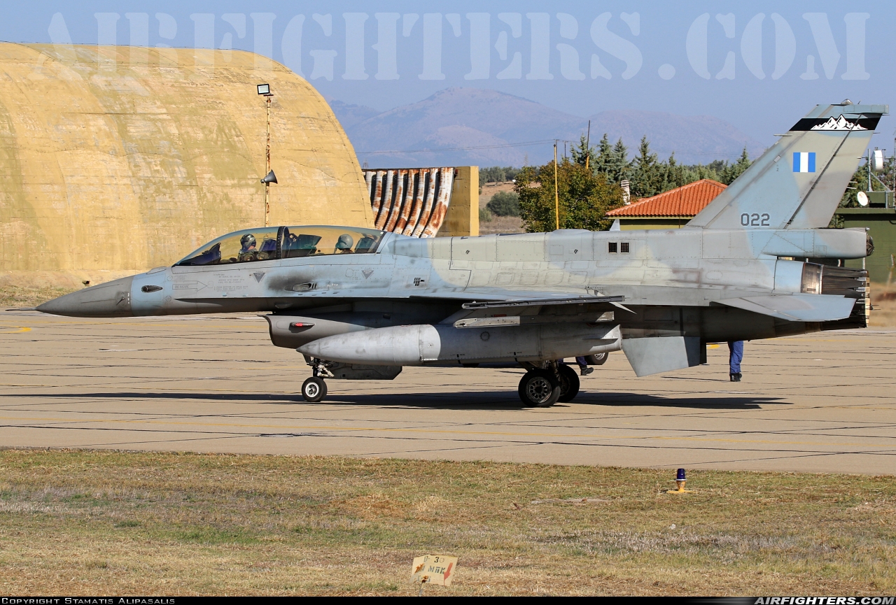 Greece - Air Force General Dynamics F-16D Fighting Falcon 022 at Tanagra (LGTG), Greece