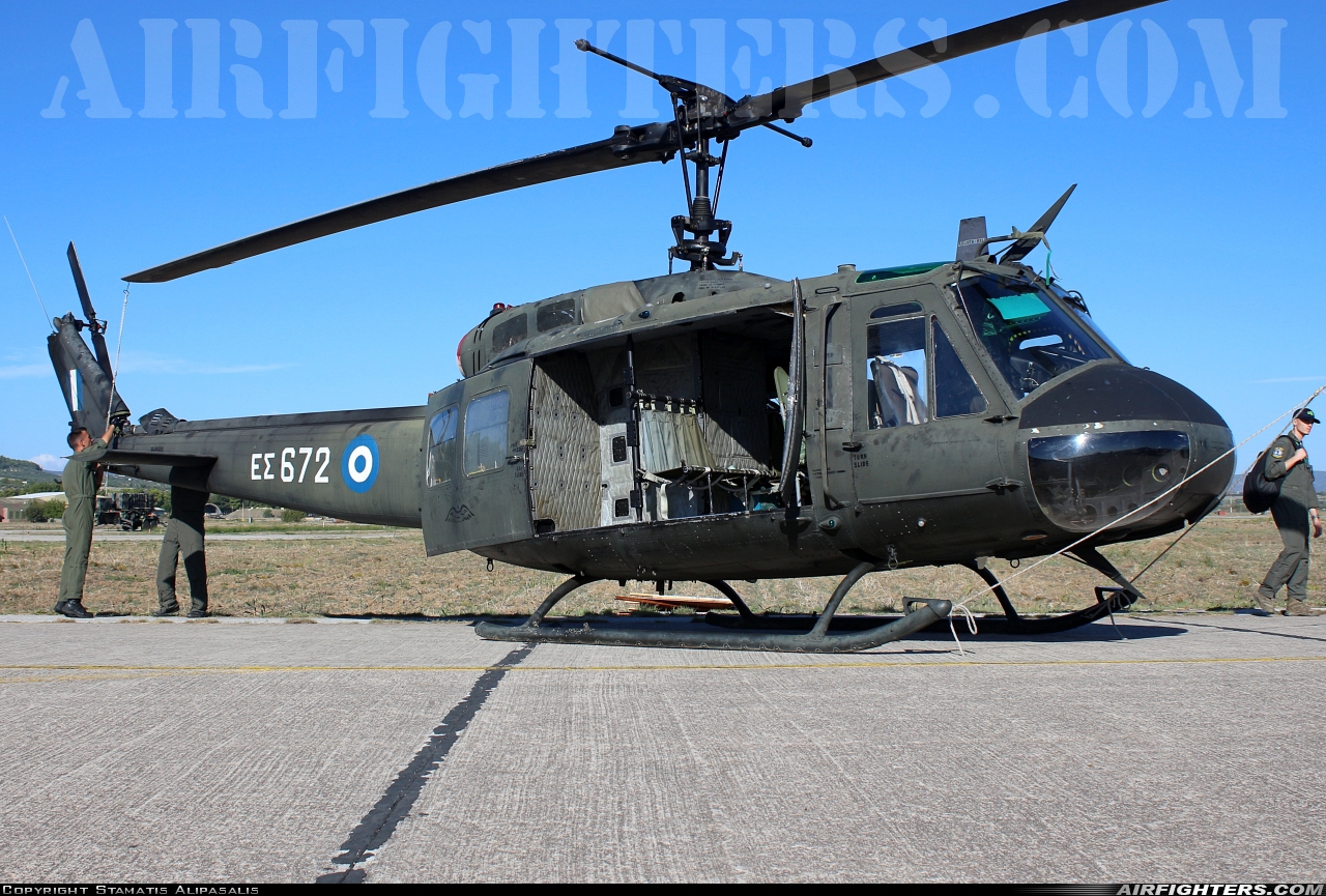Greece - Army Agusta-Bell AB-205A ES672 at Tanagra (LGTG), Greece
