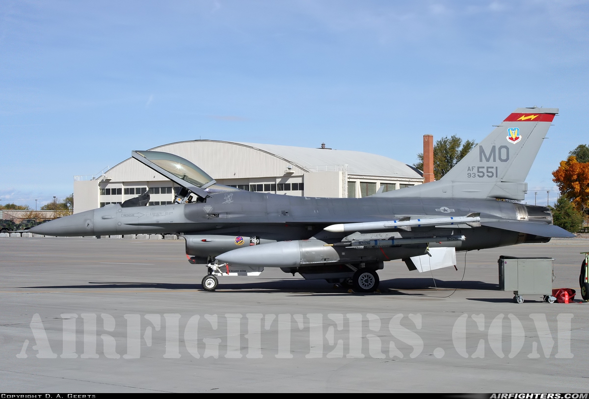 USA - Air Force General Dynamics F-16C Fighting Falcon 93-0551 at Mountain Home - Mountain Home Air Force Base (MUO / KMUO), USA