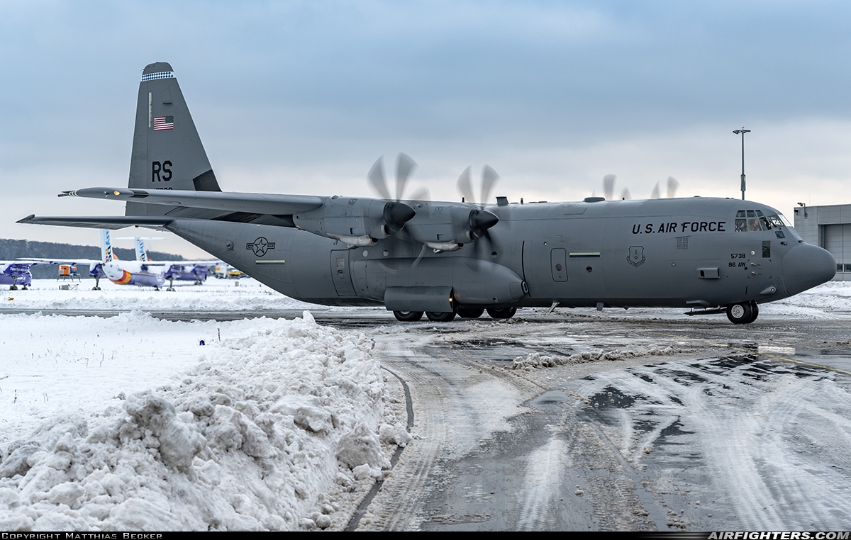 USA - Air Force Lockheed Martin C-130J-30 Hercules (L-382) 11-5738 at Saarbrucken (- Ensheim) (SCN / EDDR), Germany