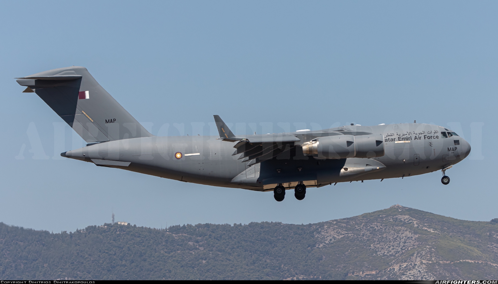 Qatar - Emiri Air Force Boeing C-17A Globemaster III A7-MAP at Athens - Eleftherios Venizelos (Spata) (ATH / LGAV), Greece