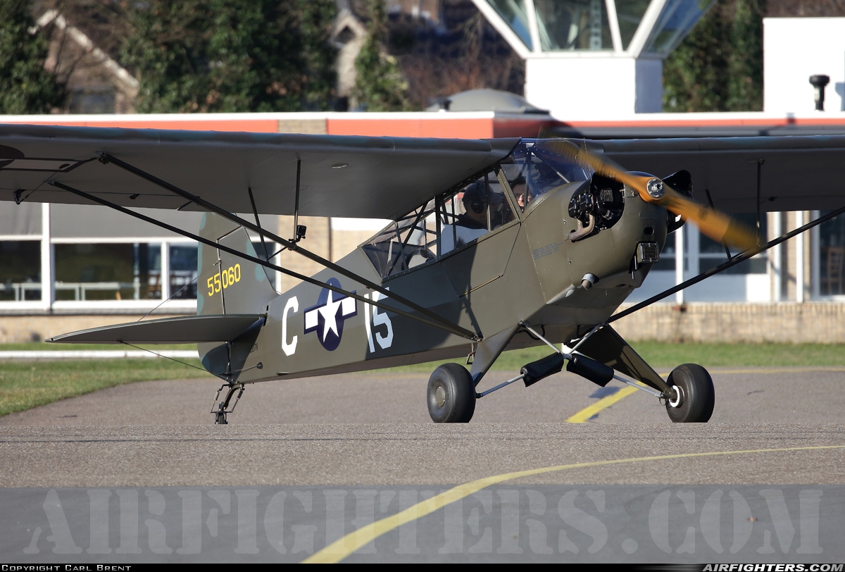 Private Piper L-4J Grasshopper (J-3C-65D) N1227N at Breda - International (Seppe) (EHSE), Netherlands