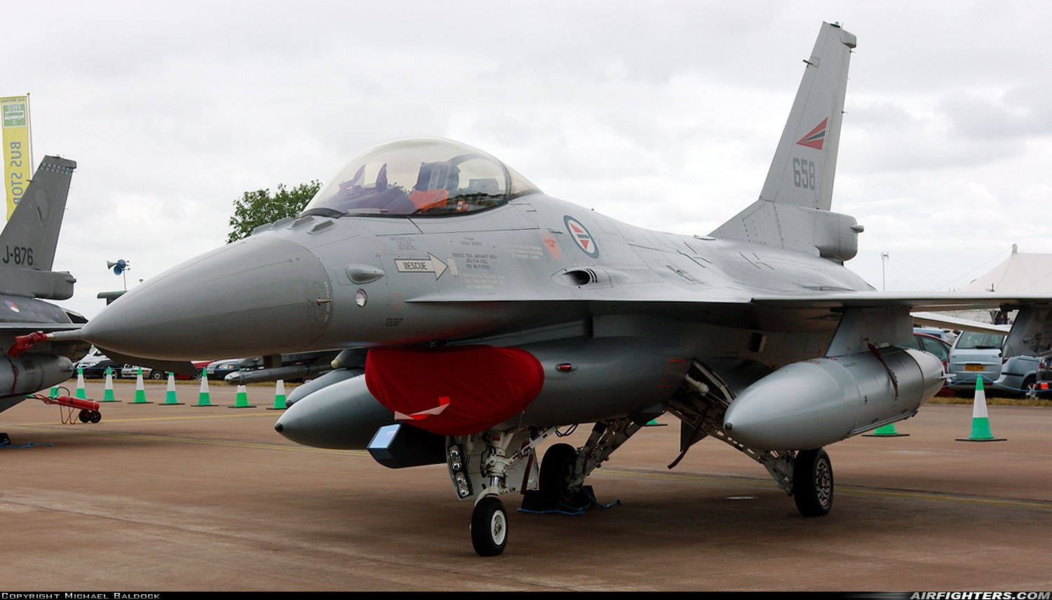 Norway - Air Force General Dynamics F-16AM Fighting Falcon 658 at Fairford (FFD / EGVA), UK