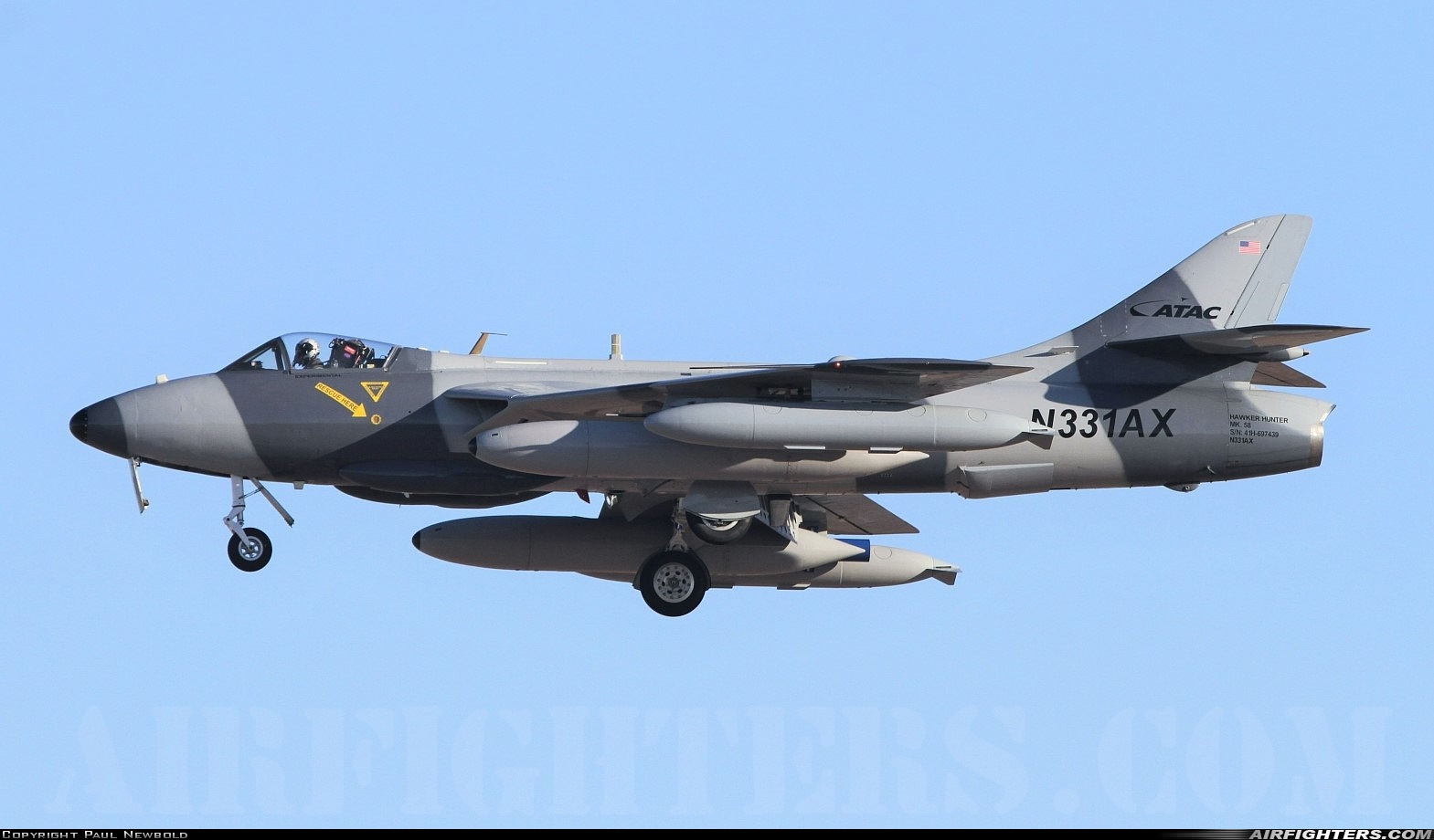 Company Owned - Airborne Tactical Advantage Company (ATAC) Hawker Hunter F58 N331AX at Yuma - MCAS / Int. (NYL / KNYL), USA