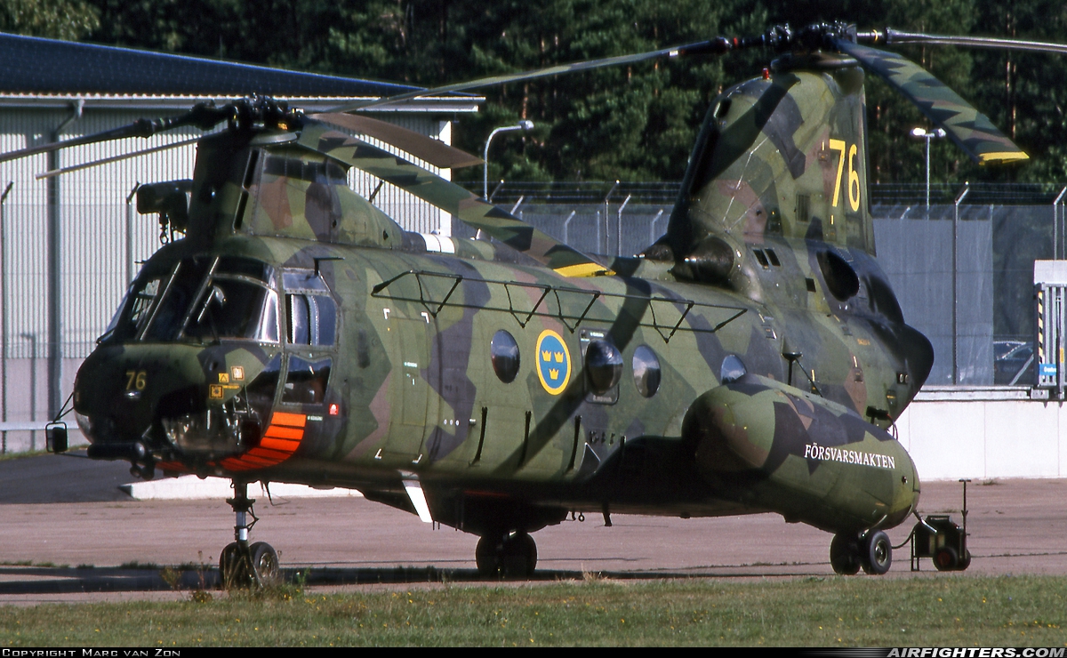 Sweden - Army Boeing Vertol / Kawasaki Hkp4B (107-II-15) 04076 at Ronneby (RNB / ESDF), Sweden