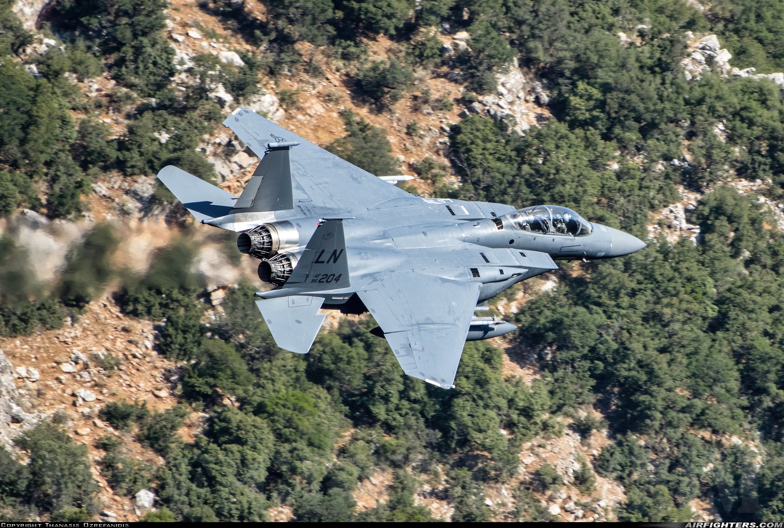 USA - Air Force McDonnell Douglas F-15E Strike Eagle 96-0204 at Off-Airport - Vouraikos Canyon, Greece