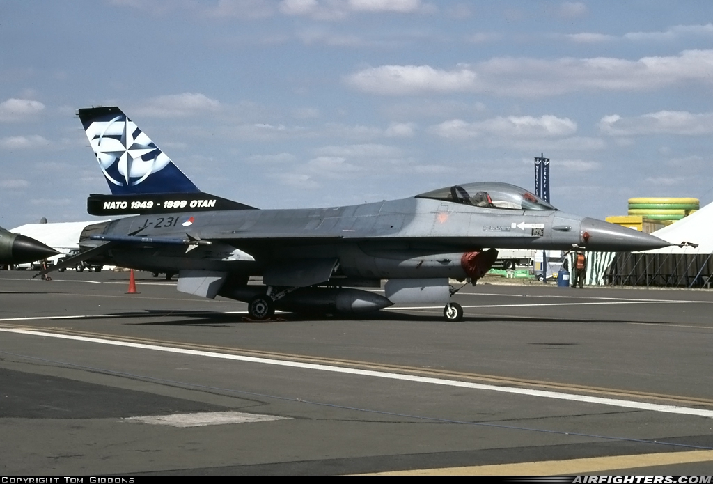 Netherlands - Air Force General Dynamics F-16A Fighting Falcon J-231 at Fairford (FFD / EGVA), UK