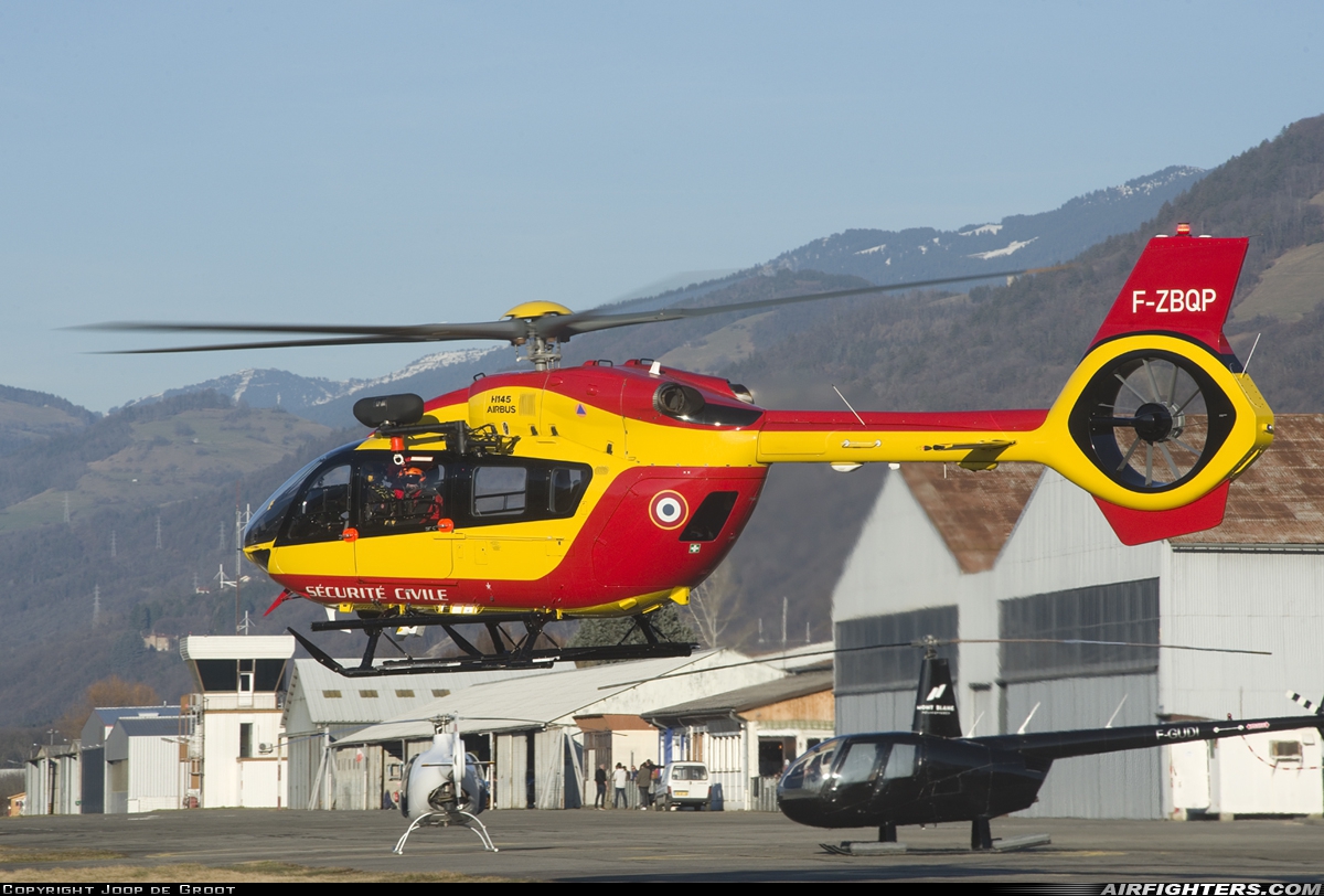 France - Securite Civile Eurocopter EC-145 F-ZBQP at Grenoble - Le Versoud  (LFLG), France
