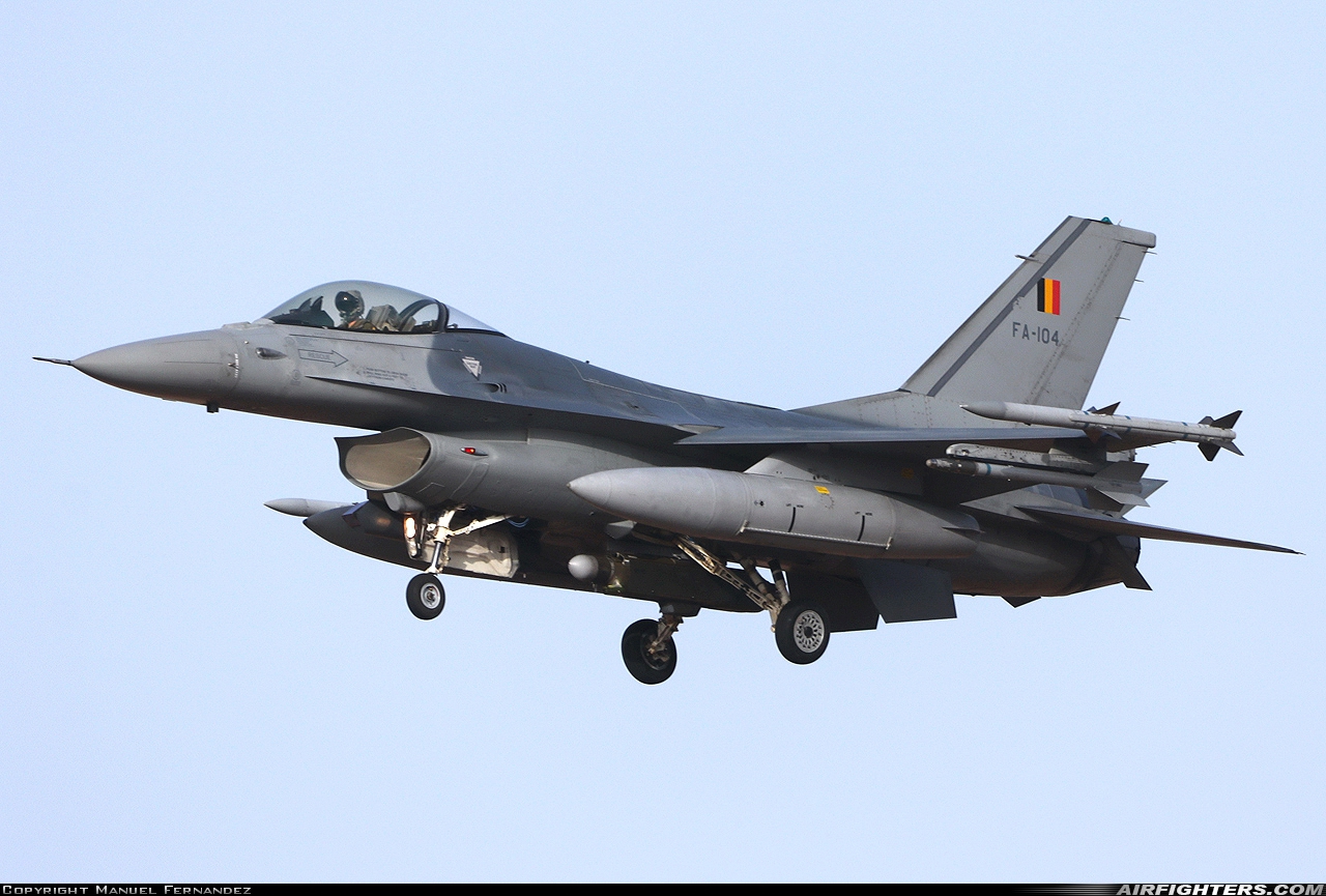 Belgium - Air Force General Dynamics F-16AM Fighting Falcon FA-104 at Albacete (- Los Llanos) (LEAB), Spain