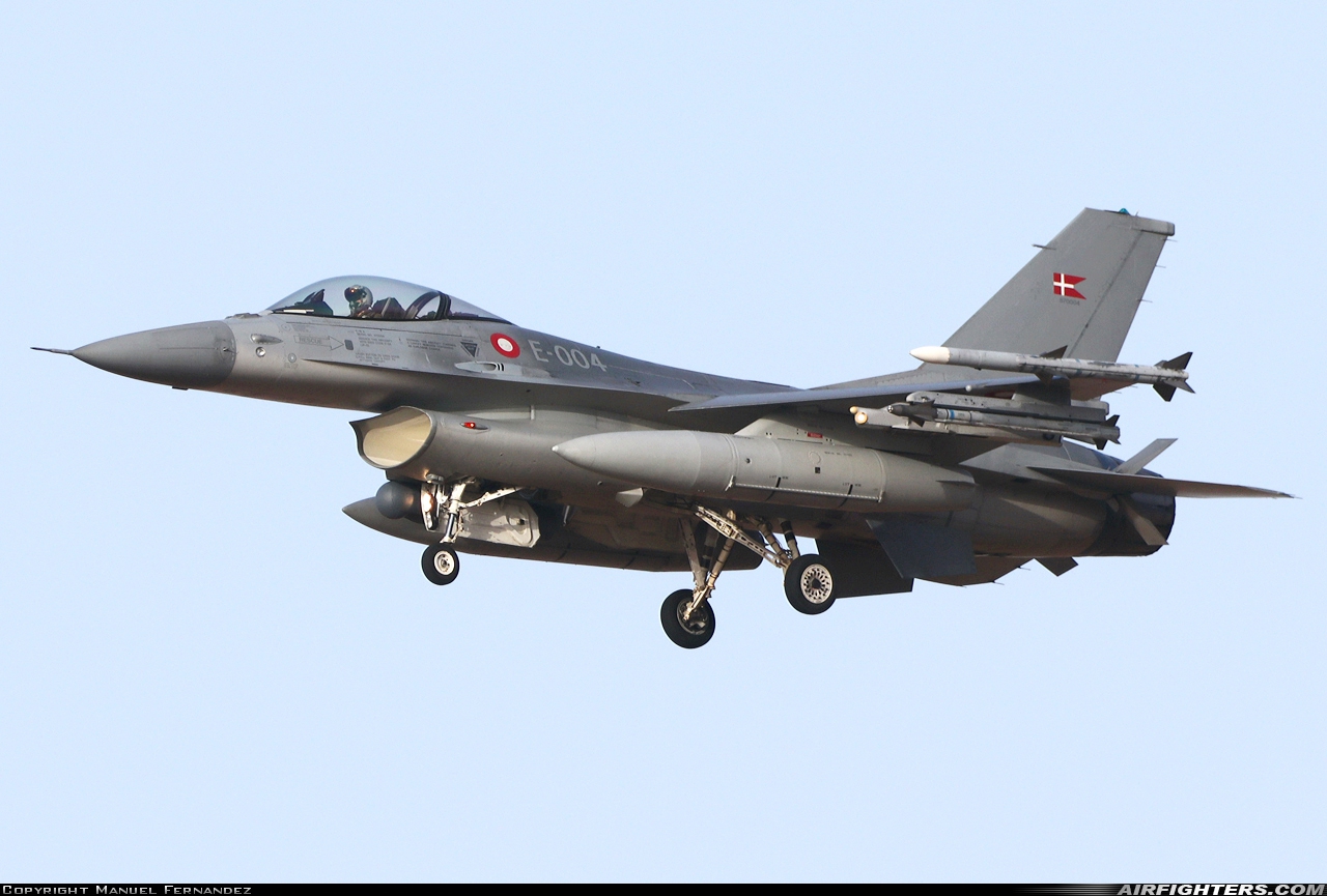 Denmark - Air Force General Dynamics F-16AM Fighting Falcon E-004 at Albacete (- Los Llanos) (LEAB), Spain