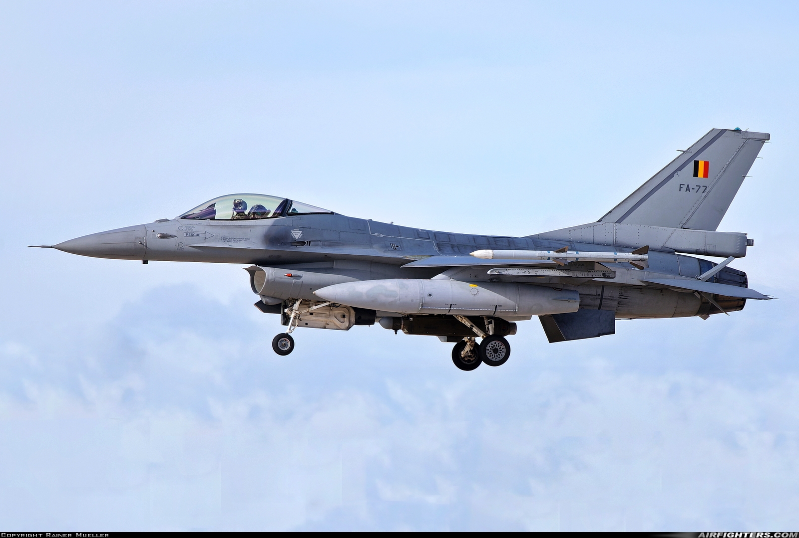 Belgium - Air Force General Dynamics F-16AM Fighting Falcon FA-77 at Waddington (WTN / EGXW), UK