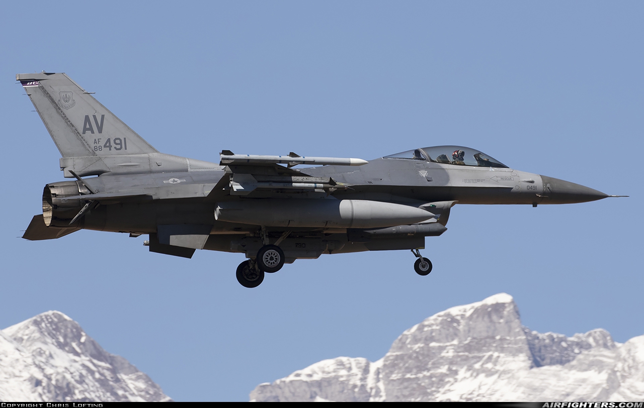 USA - Air Force General Dynamics F-16C Fighting Falcon 88-0491 at Aviano (- Pagliano e Gori) (AVB / LIPA), Italy