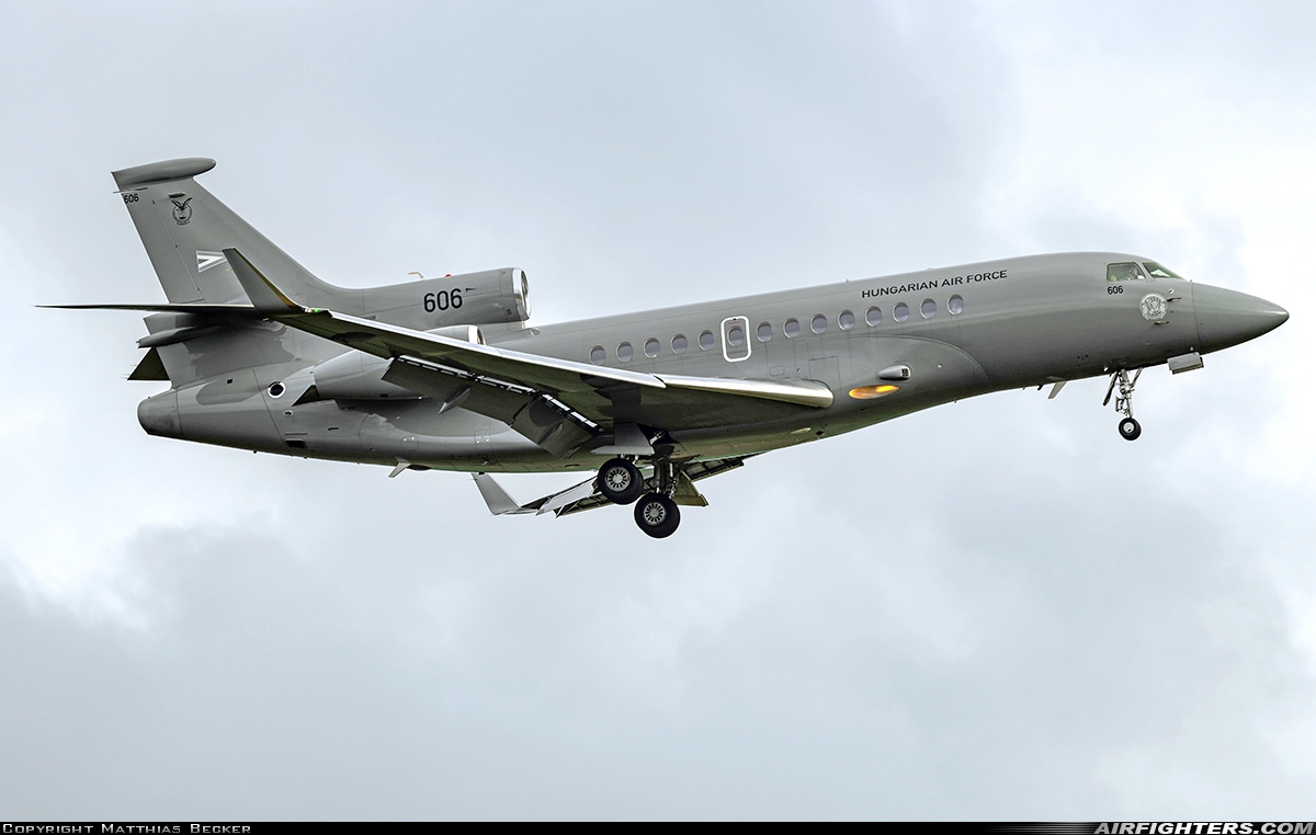 Hungary - Air Force Dassault Falcon 7X 606 at Ramstein (- Landstuhl) (RMS / ETAR), Germany