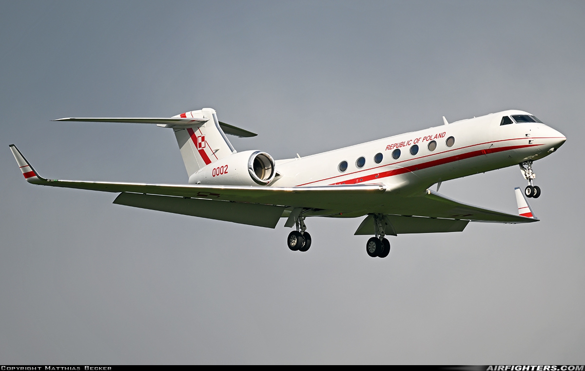 Poland - Government Gulfstream Aerospace G-550 (G-V-SP) 0002 at Ramstein (- Landstuhl) (RMS / ETAR), Germany
