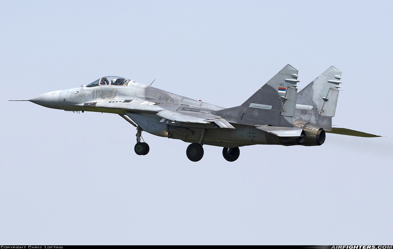Serbia - Air Force Mikoyan-Gurevich MiG-29A (9.12A) 18102 at Belgrade - Batajnica (BJY / LYBT), Serbia