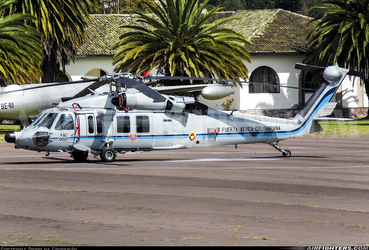 Colombia - Air Force Sikorsky UH-60L Halcon FAC0007 at Quito - Mariscal Sucre (New) (UIO / SEQM), Ecuador