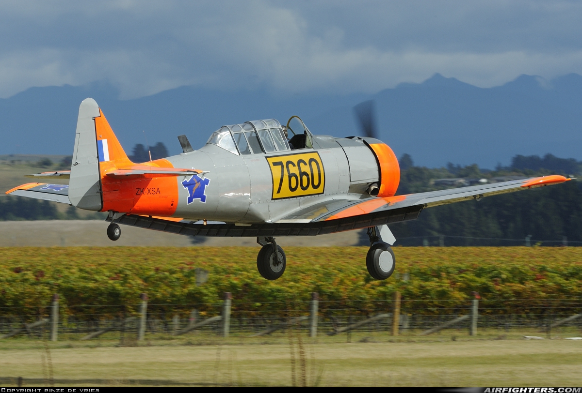 Private North American AT-6A Texan ZK-XSA at Omaka (NZOM), New Zealand