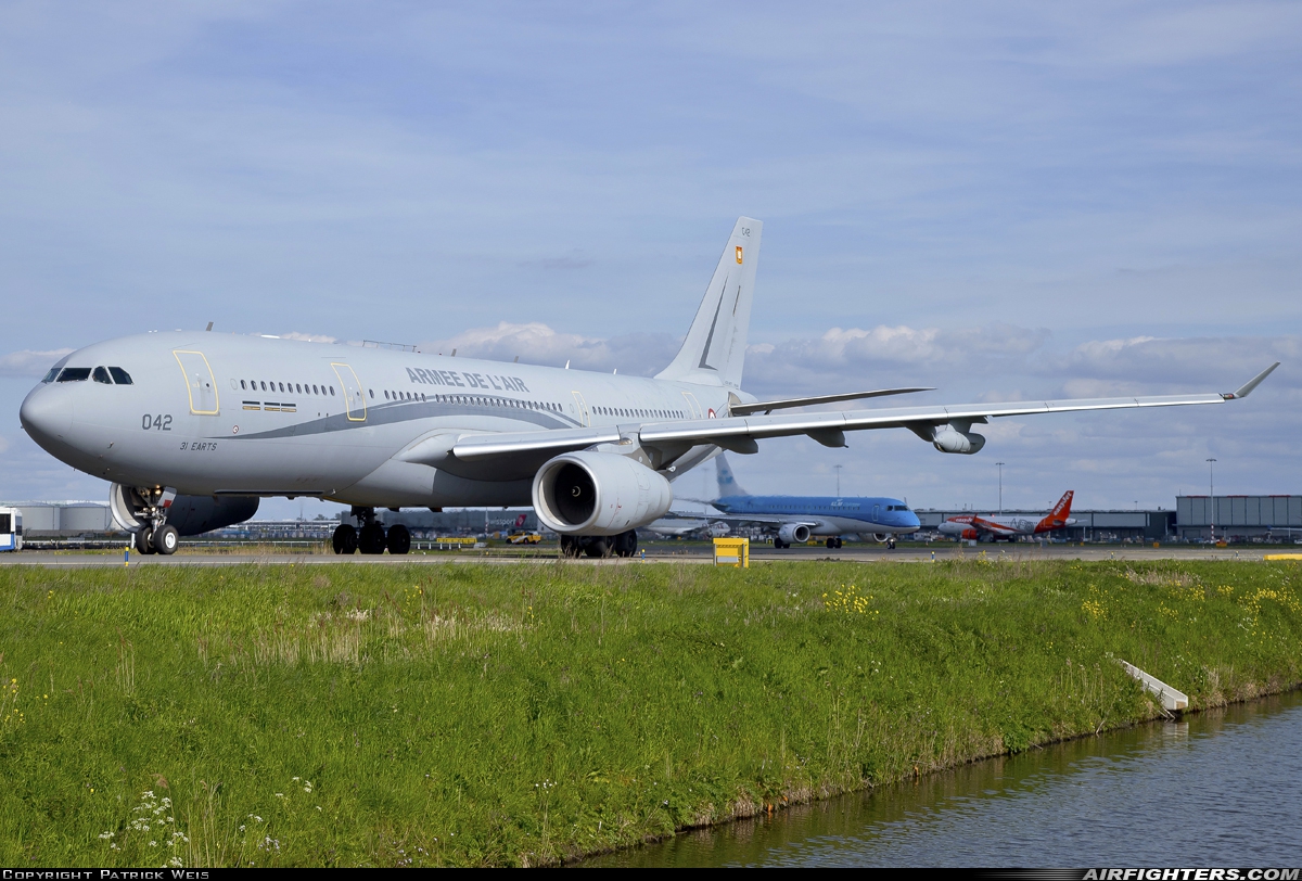 France - Air Force Airbus A330-243MRTT 042 at Amsterdam - Schiphol (AMS / EHAM), Netherlands