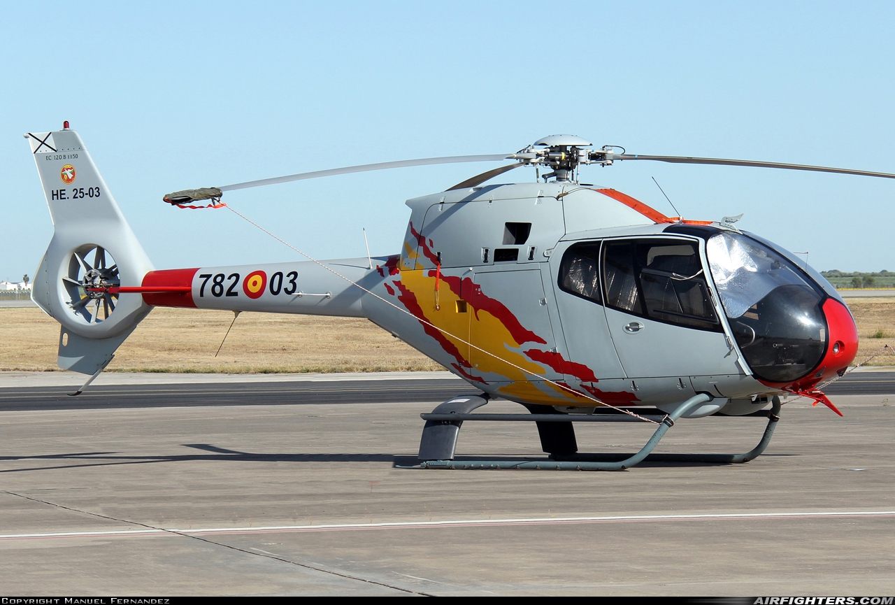 Spain - Air Force Eurocopter EC-120B Colibri HE.25-03 at Seville - Moron de la Frontera (OZP / LEMO), Spain