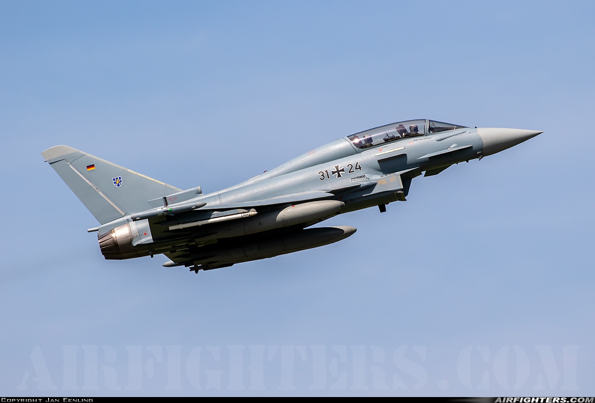 Germany - Air Force Eurofighter EF-2000 Typhoon T 31+24 at Rostock - Laage (RLG / ETNL), Germany