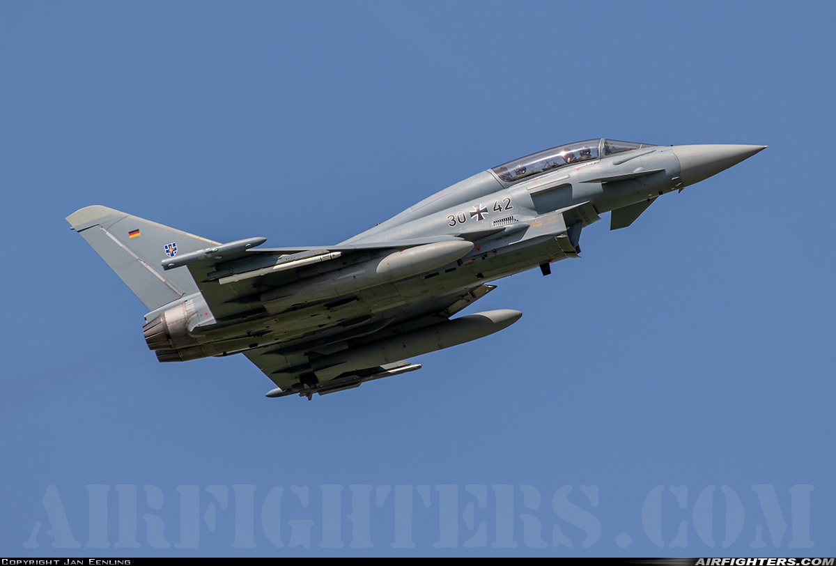 Germany - Air Force Eurofighter EF-2000 Typhoon T 30+42 at Rostock - Laage (RLG / ETNL), Germany