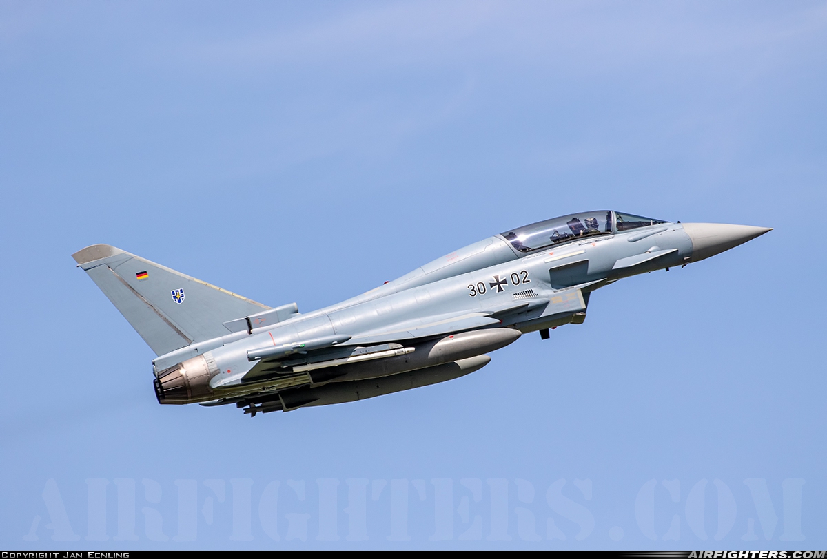 Germany - Air Force Eurofighter EF-2000 Typhoon T 30+02 at Rostock - Laage (RLG / ETNL), Germany