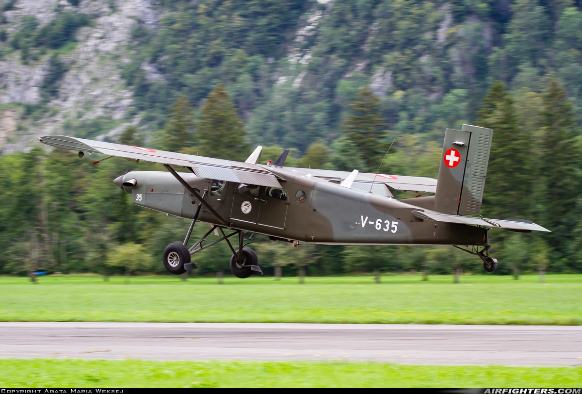 Switzerland - Air Force Pilatus PC-6/B2-H2M-1 Turbo Porter V-635 at Mollis (LSMF), Switzerland