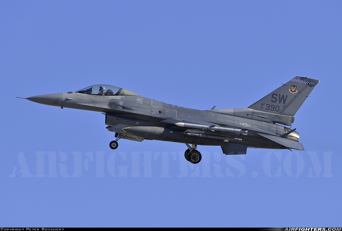 USA - Air Force General Dynamics F-16C Fighting Falcon 91-0390 at Las Vegas - Nellis AFB (LSV / KLSV), USA