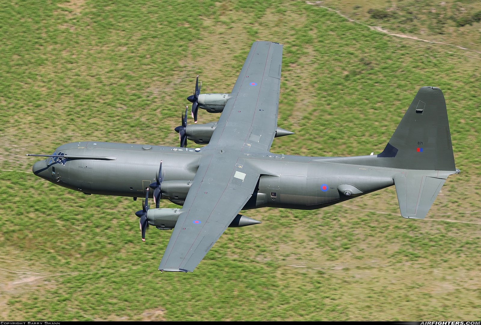 UK - Air Force Lockheed Martin Hercules C4 (C-130J-30 / L-382) ZH871 at Off-Airport - Machynlleth Loop Area, UK