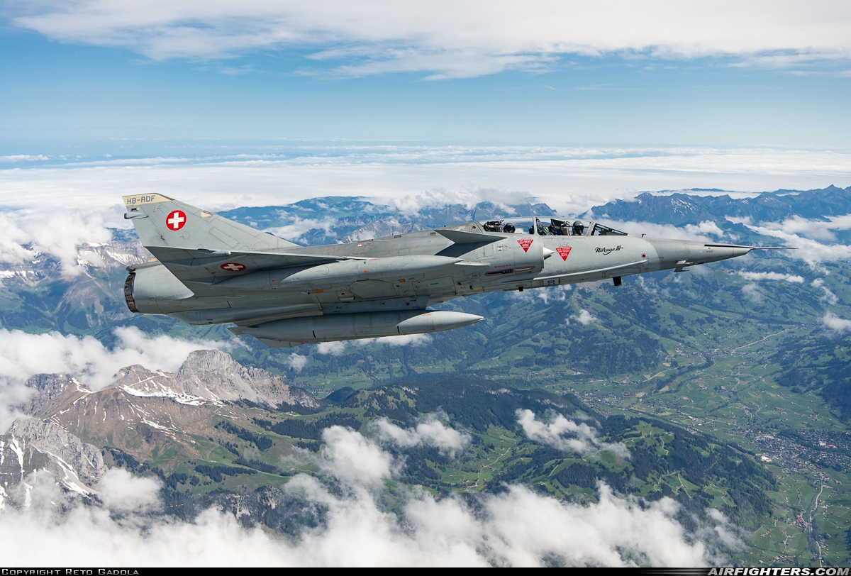 Private - Clin d'Ailes Payerne Dassault Mirage IIIDS HB-RDF at In Flight, Switzerland