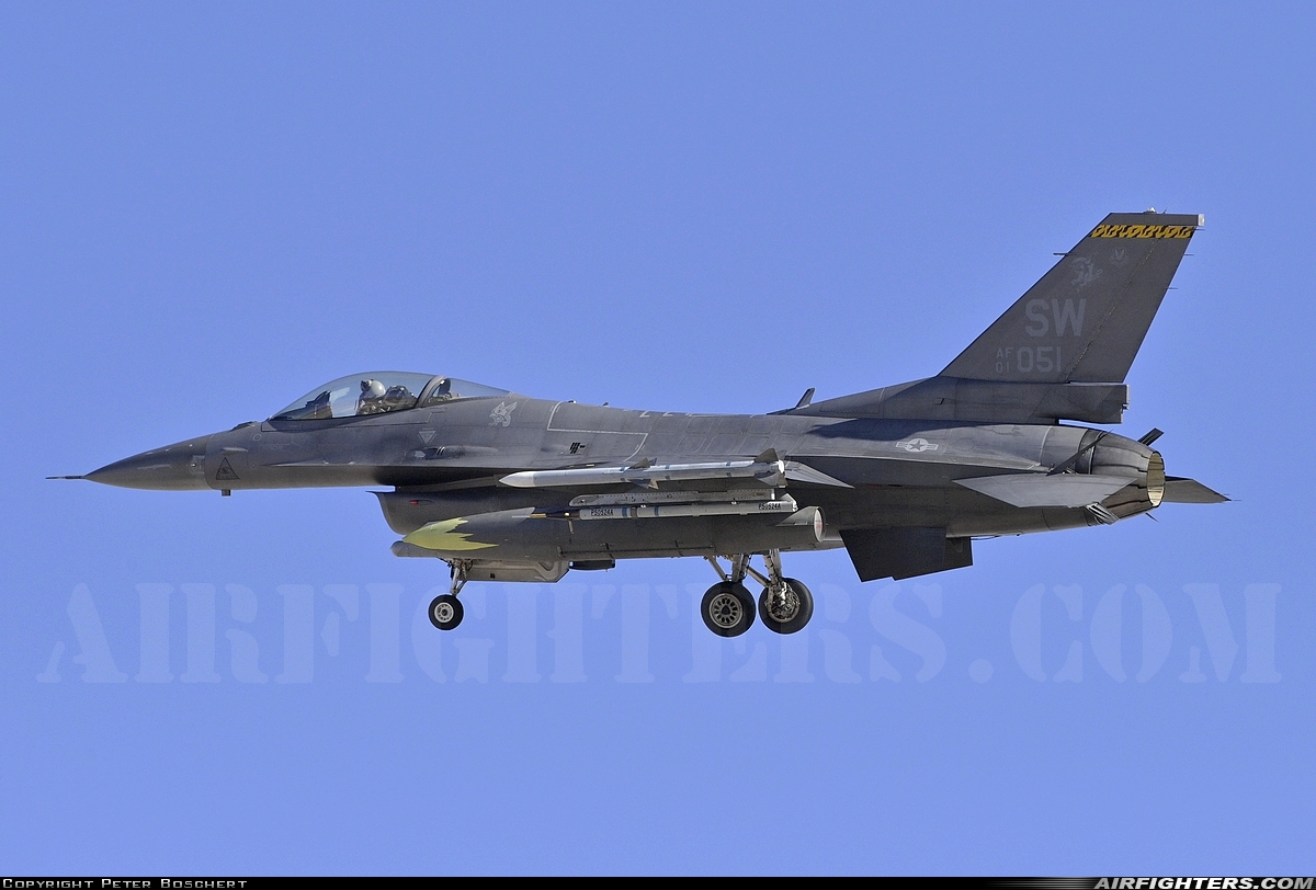 USA - Air Force General Dynamics F-16C Fighting Falcon 01-7051 at Las Vegas - Nellis AFB (LSV / KLSV), USA