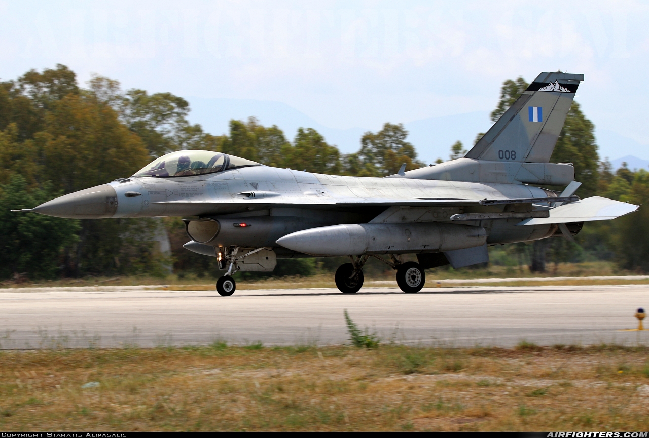 Greece - Air Force General Dynamics F-16C Fighting Falcon 008 at Araxos (GPA / LGRX), Greece