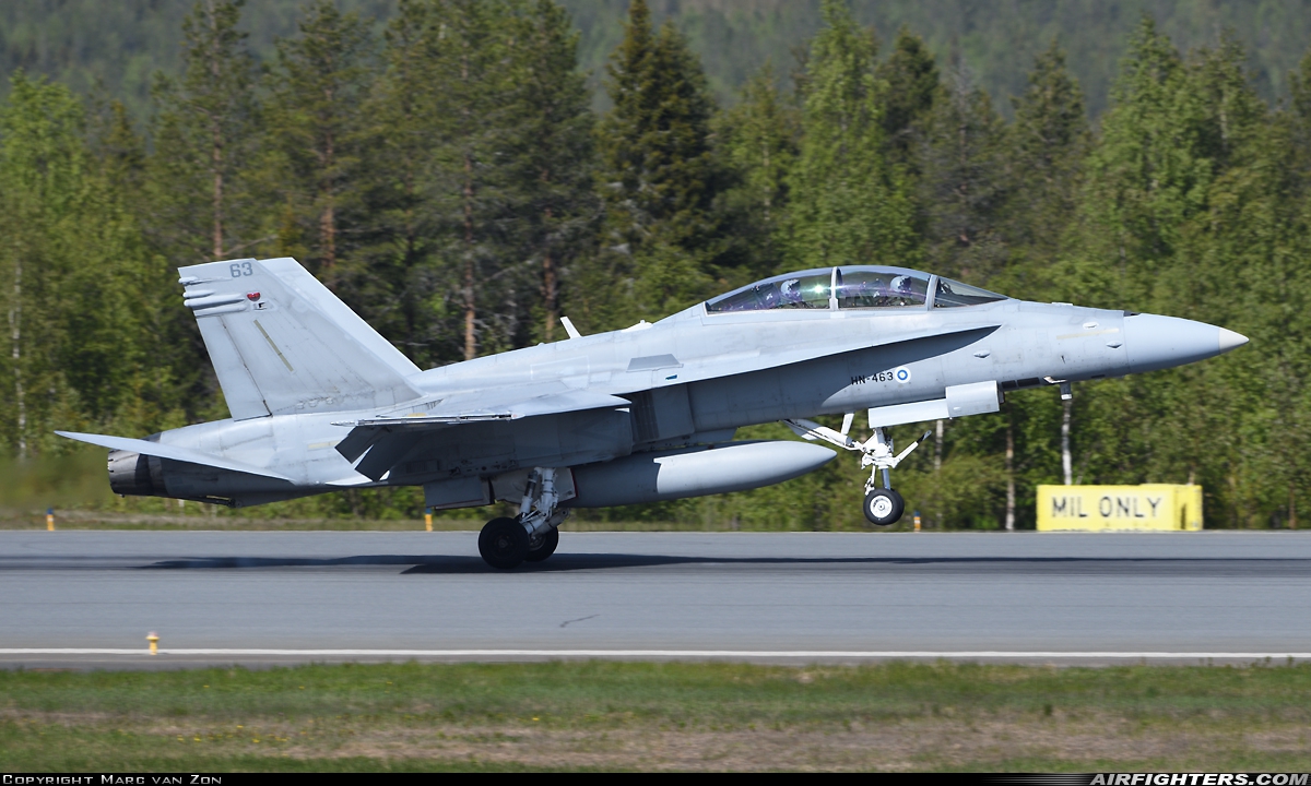 Finland - Air Force McDonnell Douglas F/A-18D Hornet HN-463 at Rovaniemi (RVN / EFRO), Finland