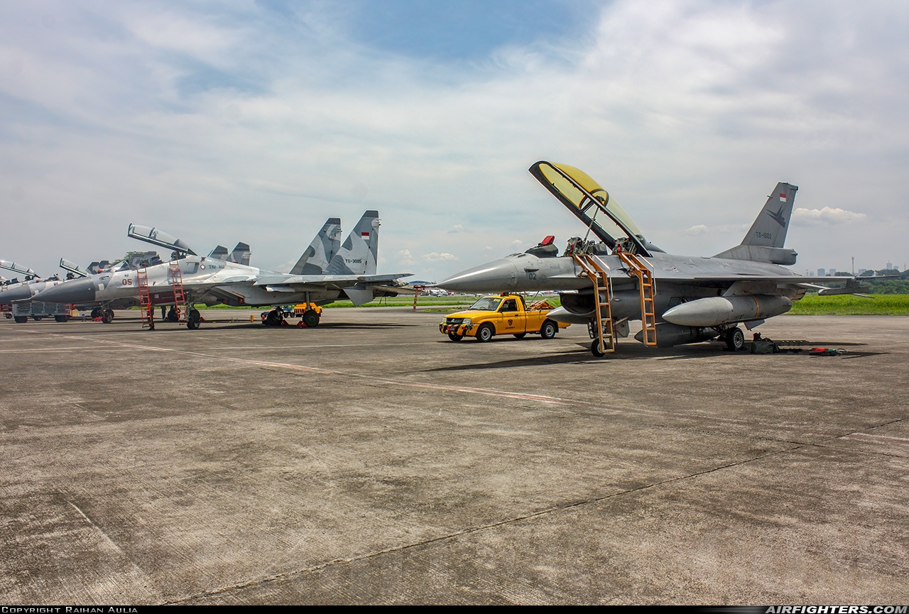 Indonesia - Air Force General Dynamics F-16BM Fighting Falcon TS-1602 at Jakarta - Halim Perdanakusumah (HLP / WIHH), Indonesia