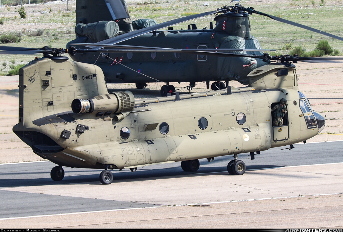 Netherlands - Air Force Boeing Vertol CH-47F Chinook D-602 at Madrid - Colmenar Viejo (LECV), Spain