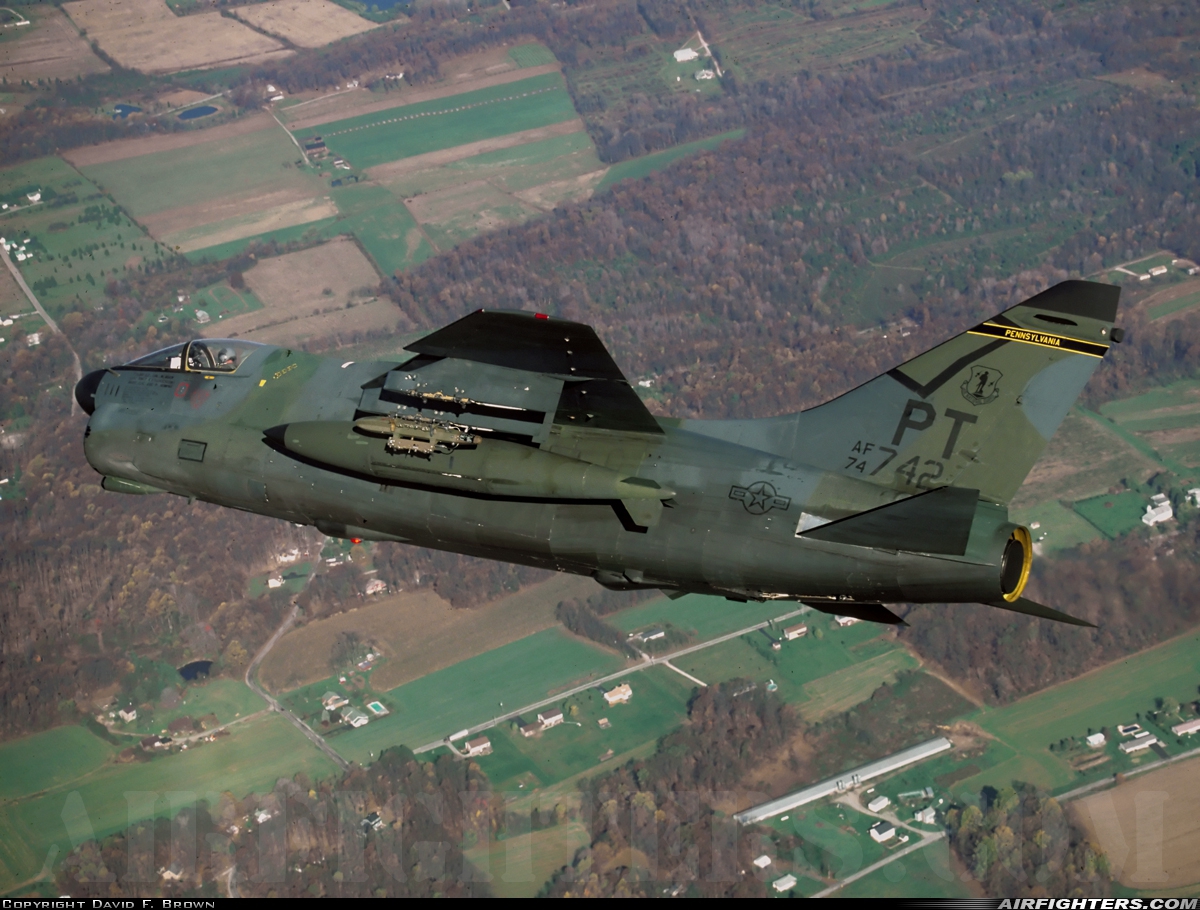 USA - Air Force LTV Aerospace A-7D Corsair II 74-1742 at In Flight, USA
